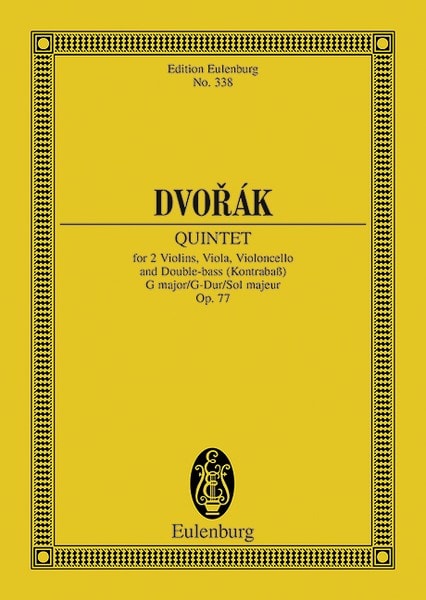 Dvorak: String Quintet G major Opus 77 B 49 (Study Score) published by Eulenburg
